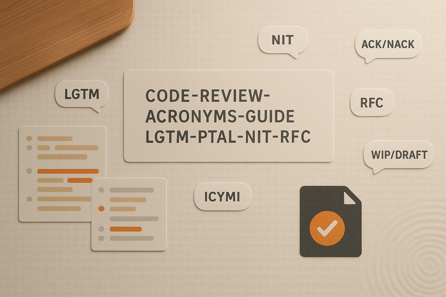 Featured image for: Code Review Acronyms Explained: LGTM, PTAL, NIT, RFC, ACK/NACK Featured image for: Code Review Acronyms Explained: LGTM, PTAL, NIT, RFC, ACK/NACK